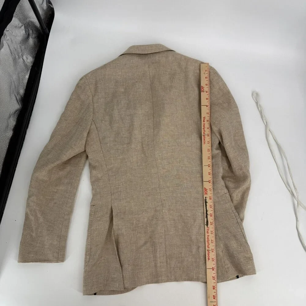 Spier & MacKay Wool Linen Blend Wheat Sportcoat 3 Button Patch Pocket Size 36